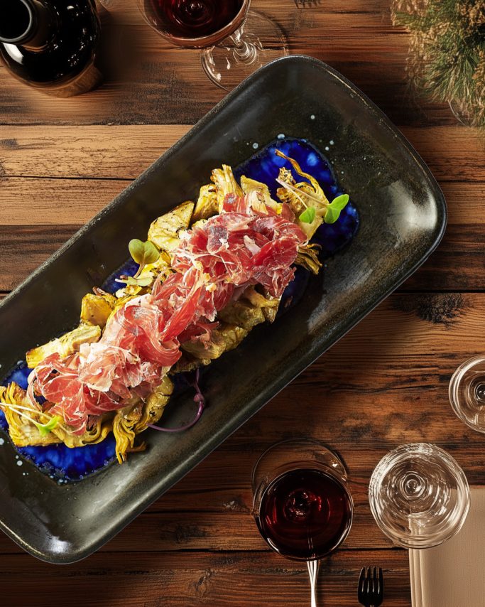 alcachofas con jamón