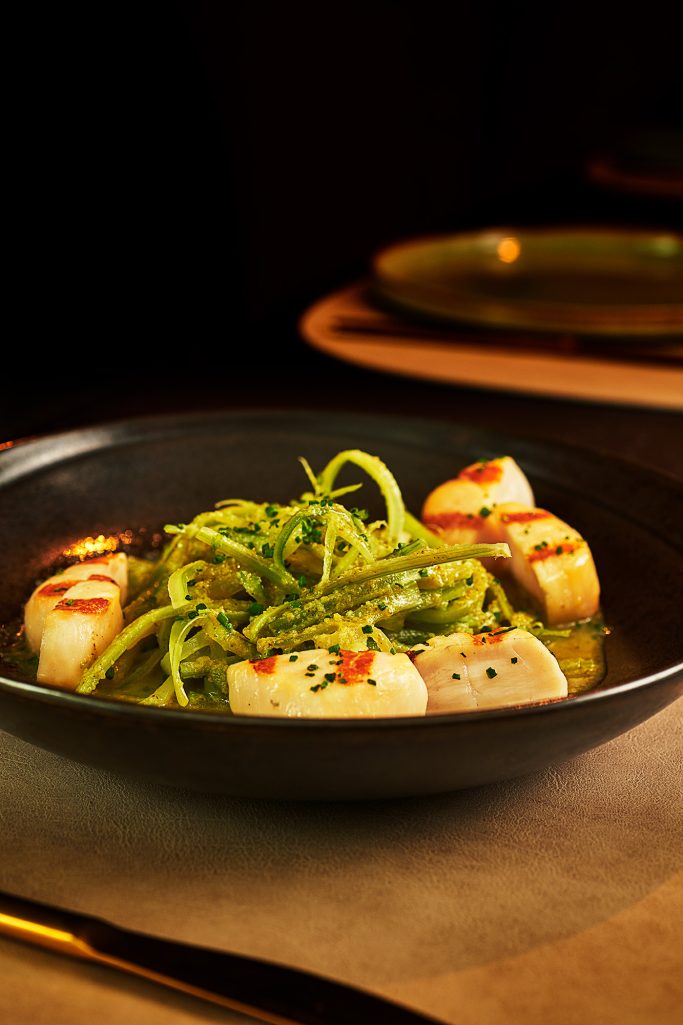 Vieras y tallarines de calabacín